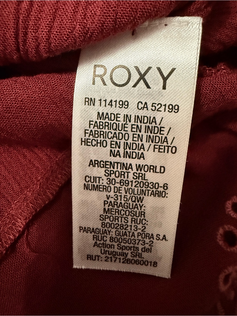 Roxy Burgundy Off-Shoulder Midi Dress - Picture 6 of 7